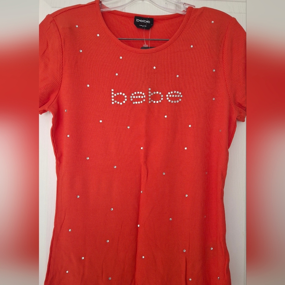 NWT Bebe Vibrant Orange T Shirt
